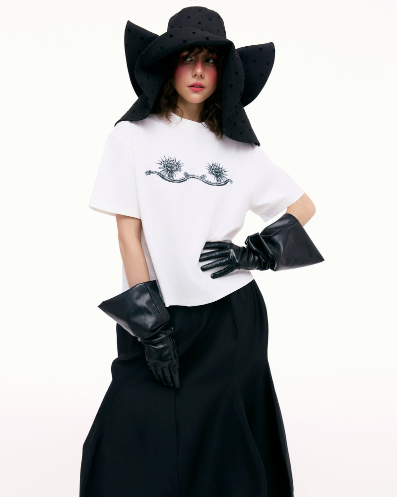 Black Polka Dot Dragon Fruit Bucket Hat