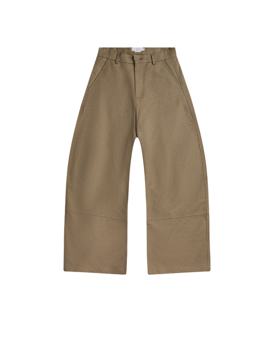 Beige Quiet Barrel Khaki Trousers