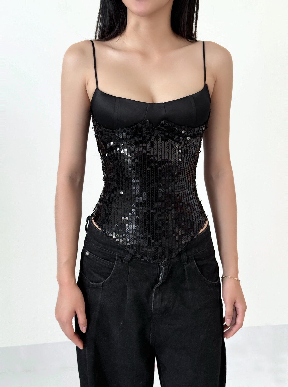 BLACK GLAMOROUS SPARKLE CORSET