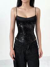 BLACK GLAMOROUS SPARKLE CORSET