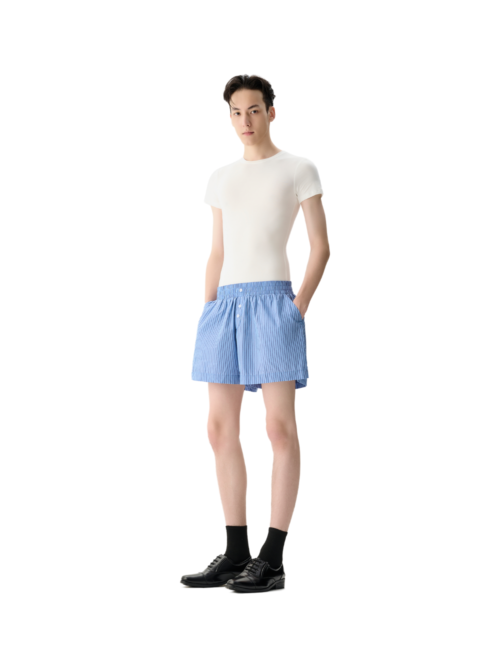 Black Slim Fit Short Sleeve Top