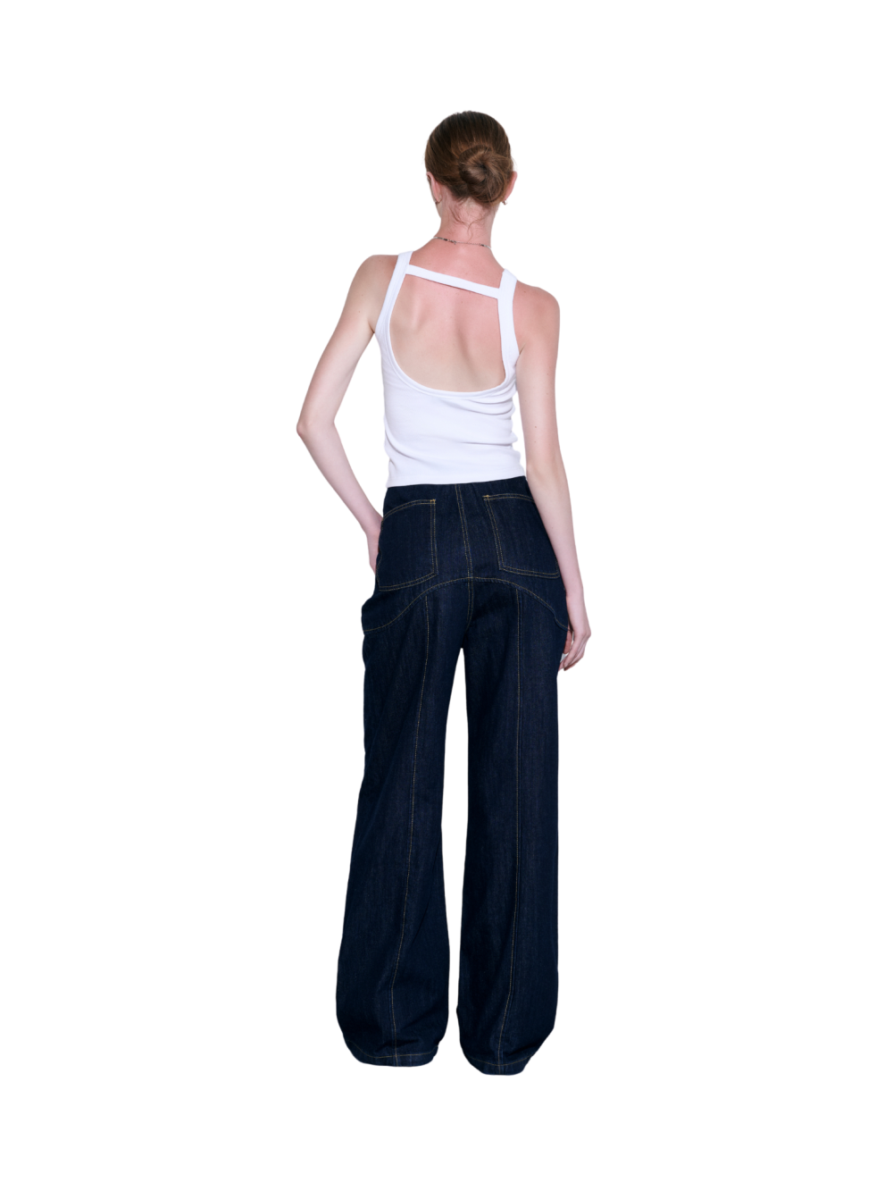 White LÀMINAPPAREL Low Back Tank Top