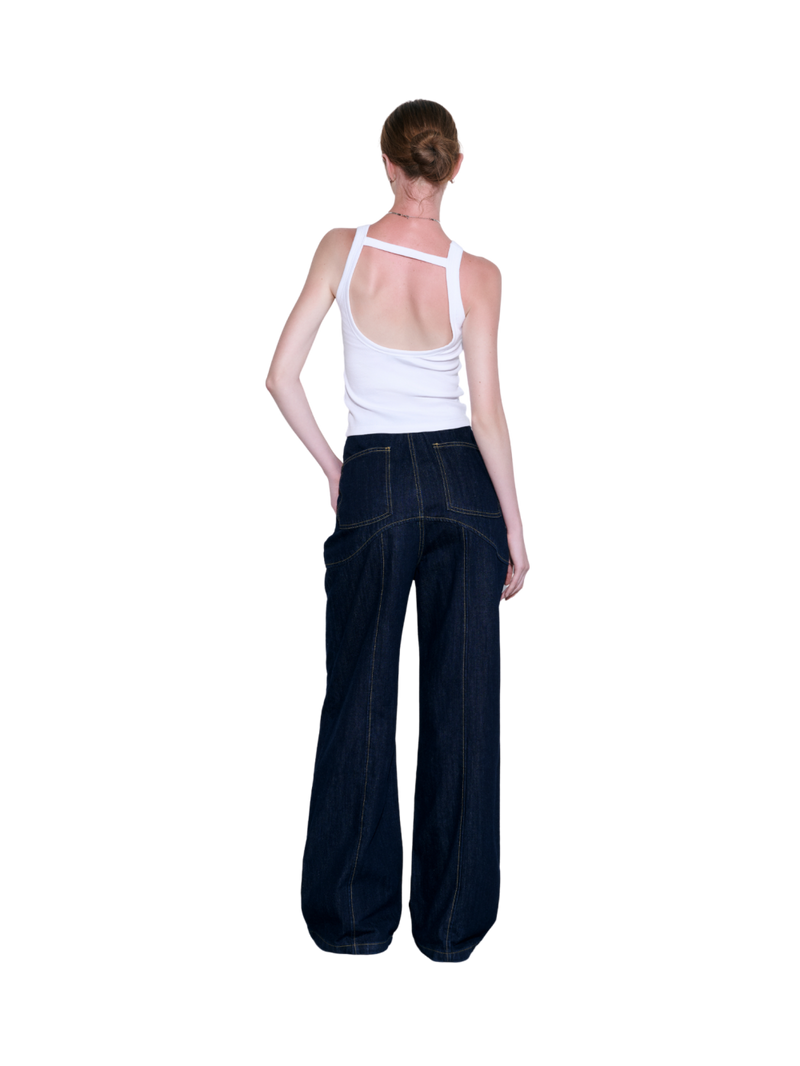 White LÀMINAPPAREL Low Back Tank Top