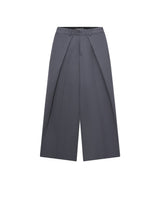 GRAY ROLLING WIDE-LEG TROUSERS