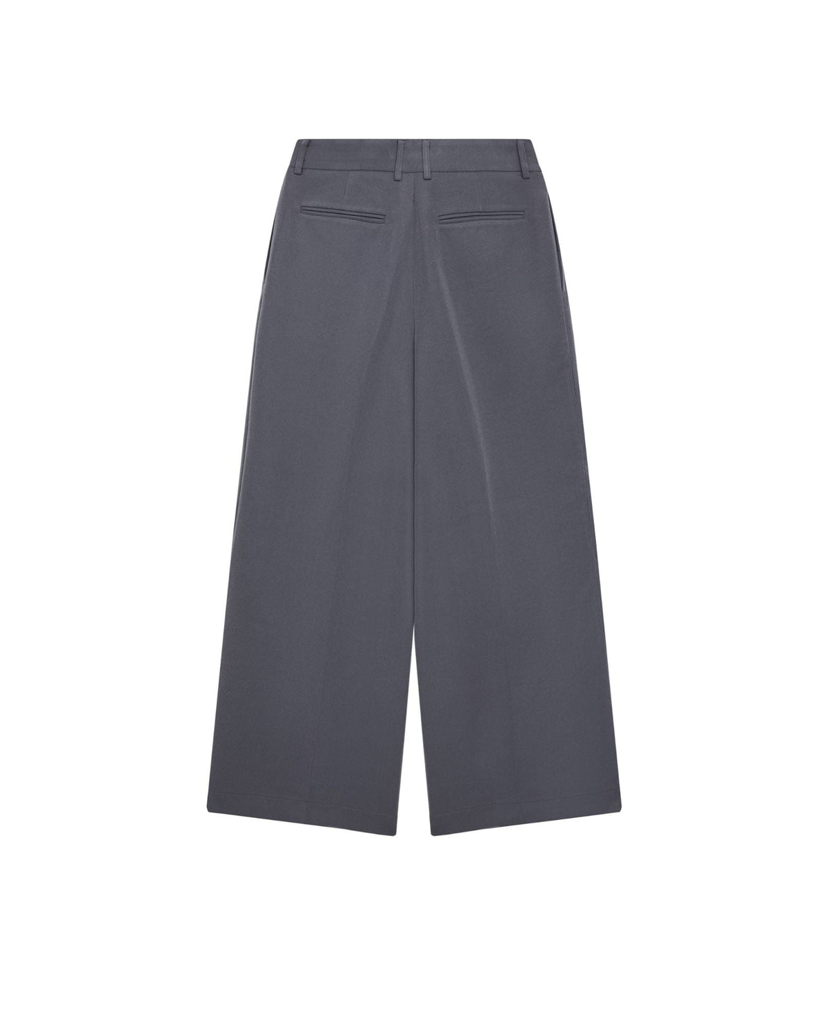 GRAY ROLLING WIDE-LEG TROUSERS