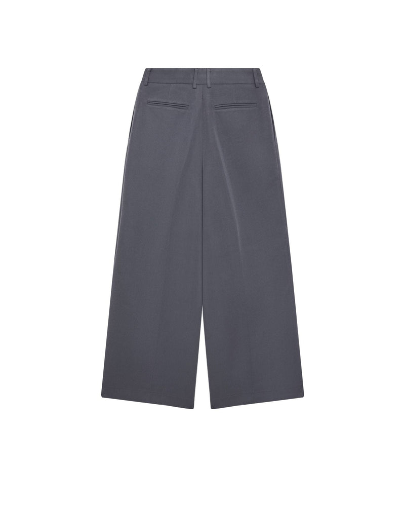 GRAY ROLLING WIDE-LEG TROUSERS