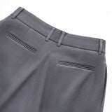 GRAY ROLLING WIDE-LEG TROUSERS