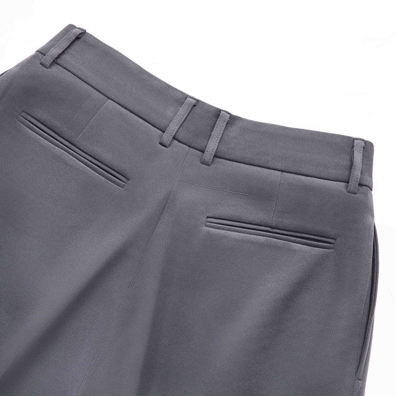 GRAY ROLLING WIDE-LEG TROUSERS