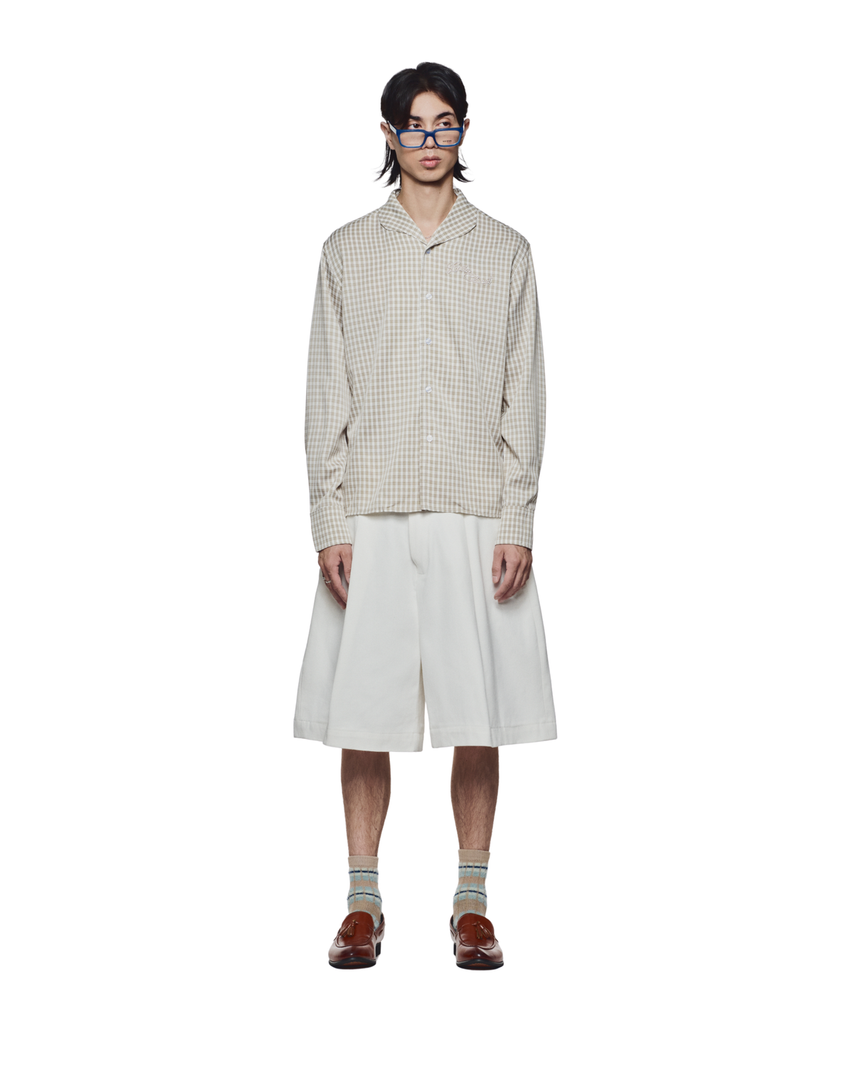 White Midday Miles Khaki Shorts