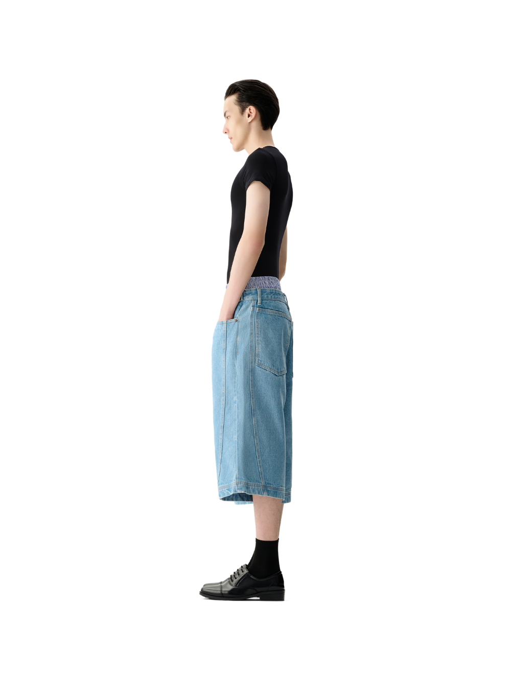 Black Slim Fit Short Sleeve Top