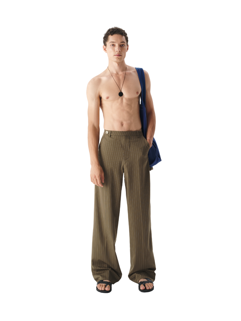 Striped Tilted Waist Trousers