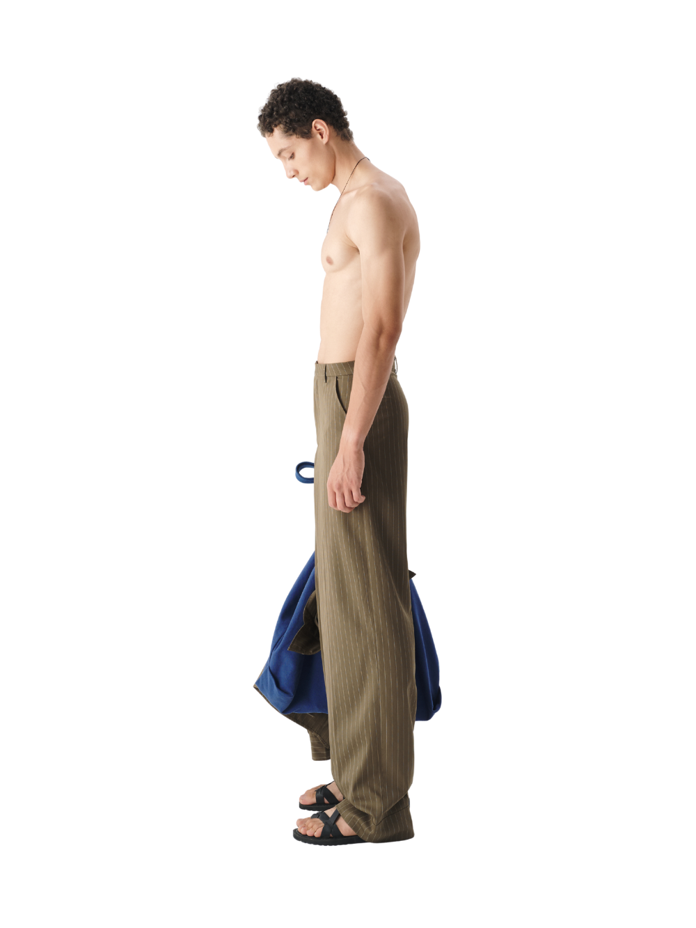 Striped Tilted Waist Trousers