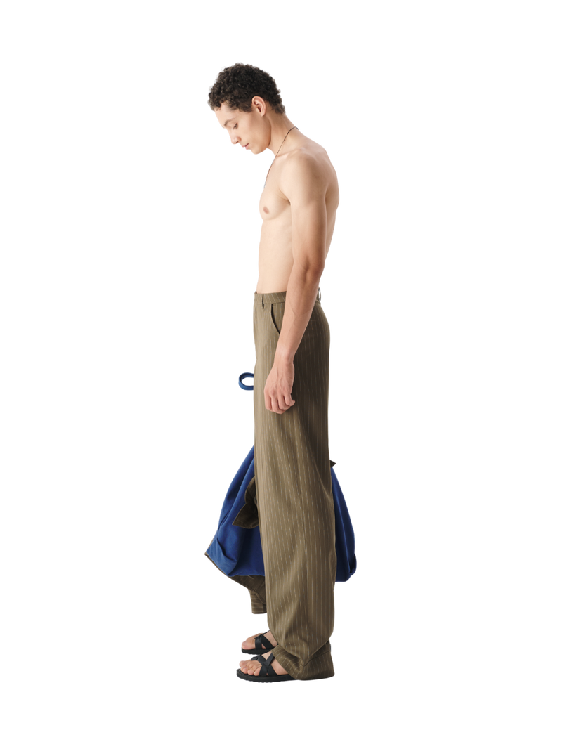Striped Tilted Waist Trousers