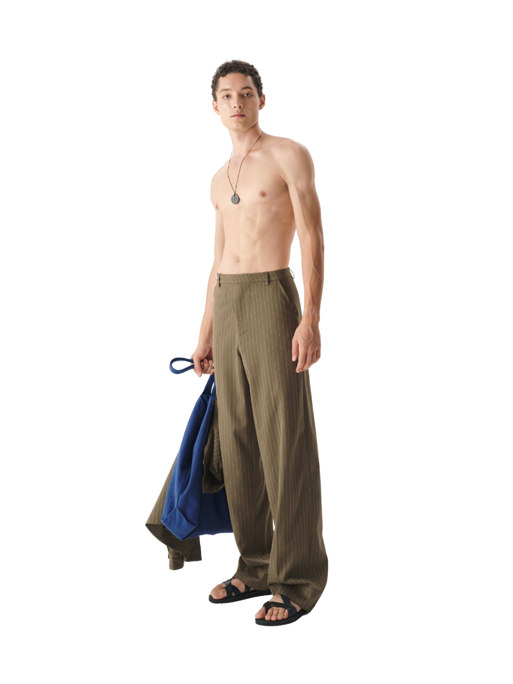 Striped Tilted Waist Trousers