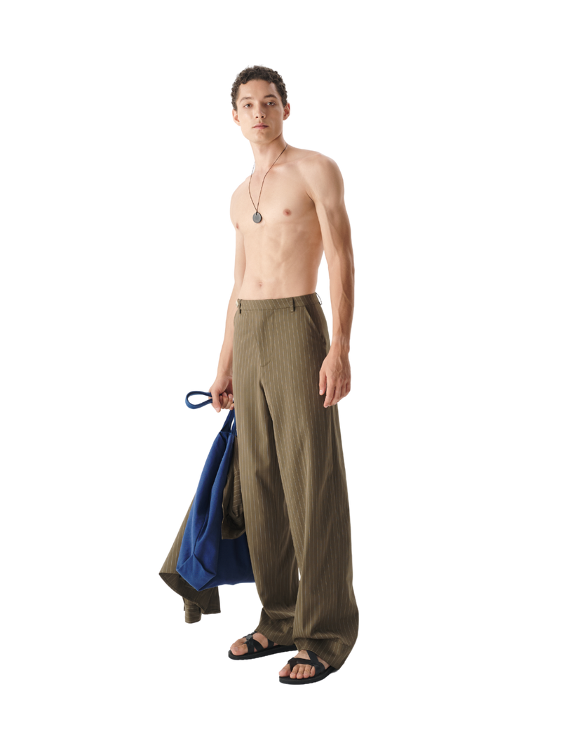 Striped Tilted Waist Trousers