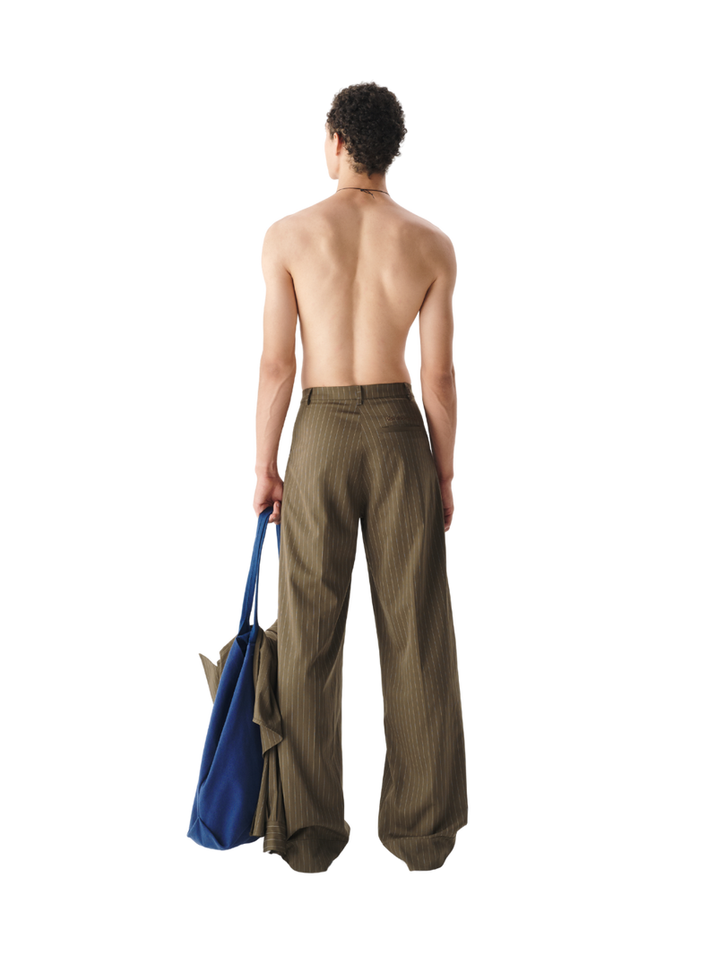 Striped Tilted Waist Trousers