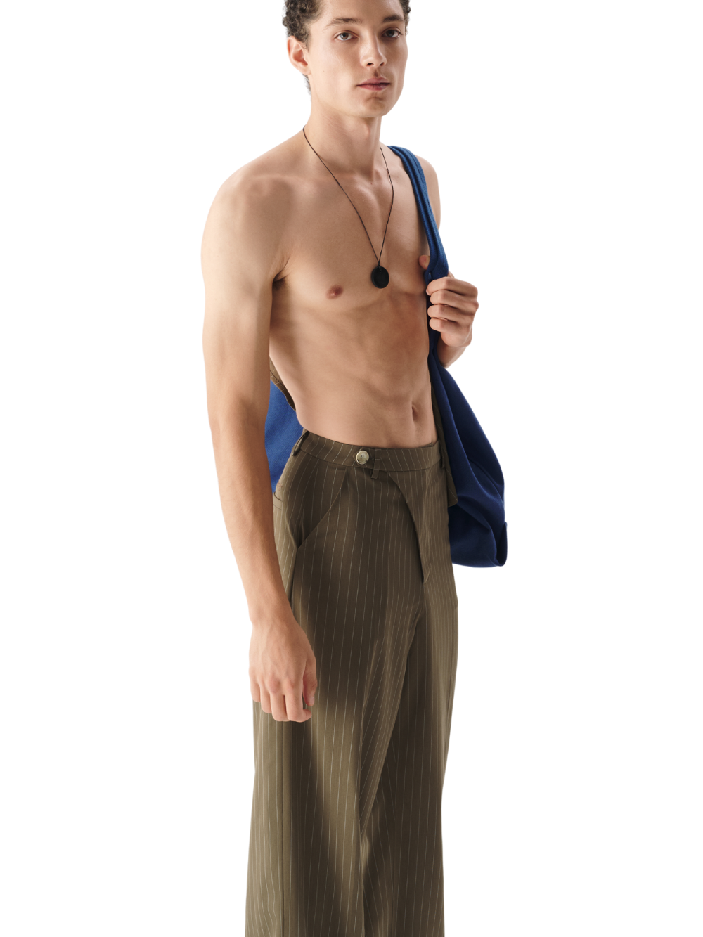 Striped Tilted Waist Trousers