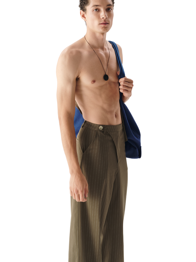Striped Tilted Waist Trousers