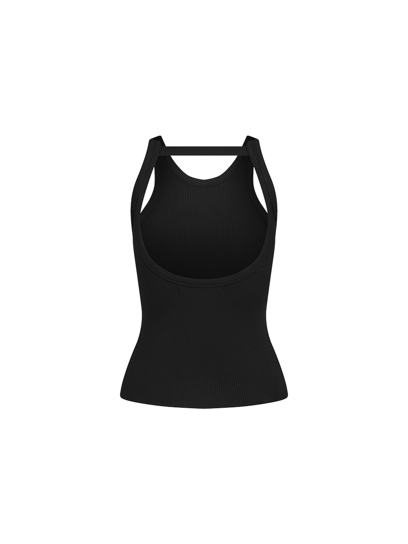 White LÀMINAPPAREL Low Back Tank Top