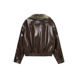 Fur-Trimmed Leather Jacket