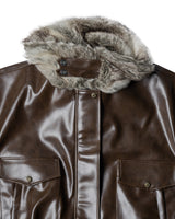 Fur-Trimmed Leather Jacket