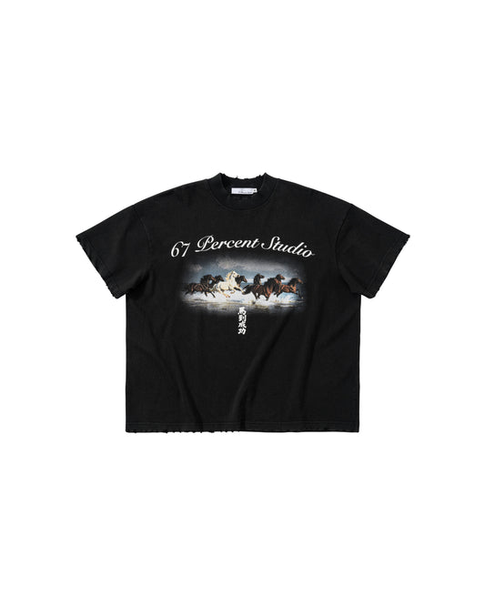 Black Eight Horses T-Shirt