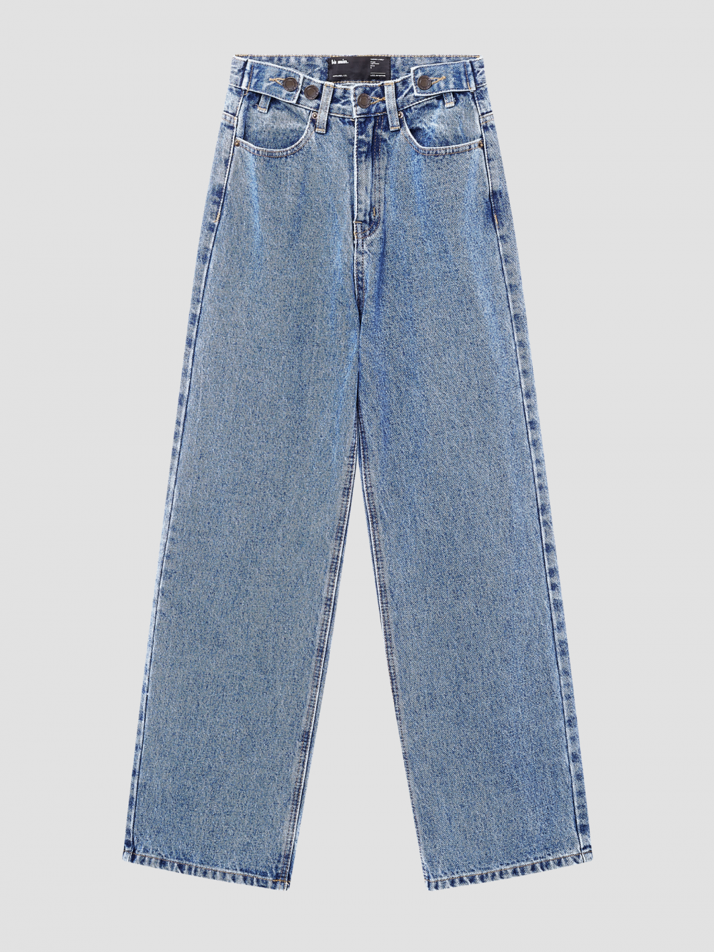 Straight Leg Button Jeans