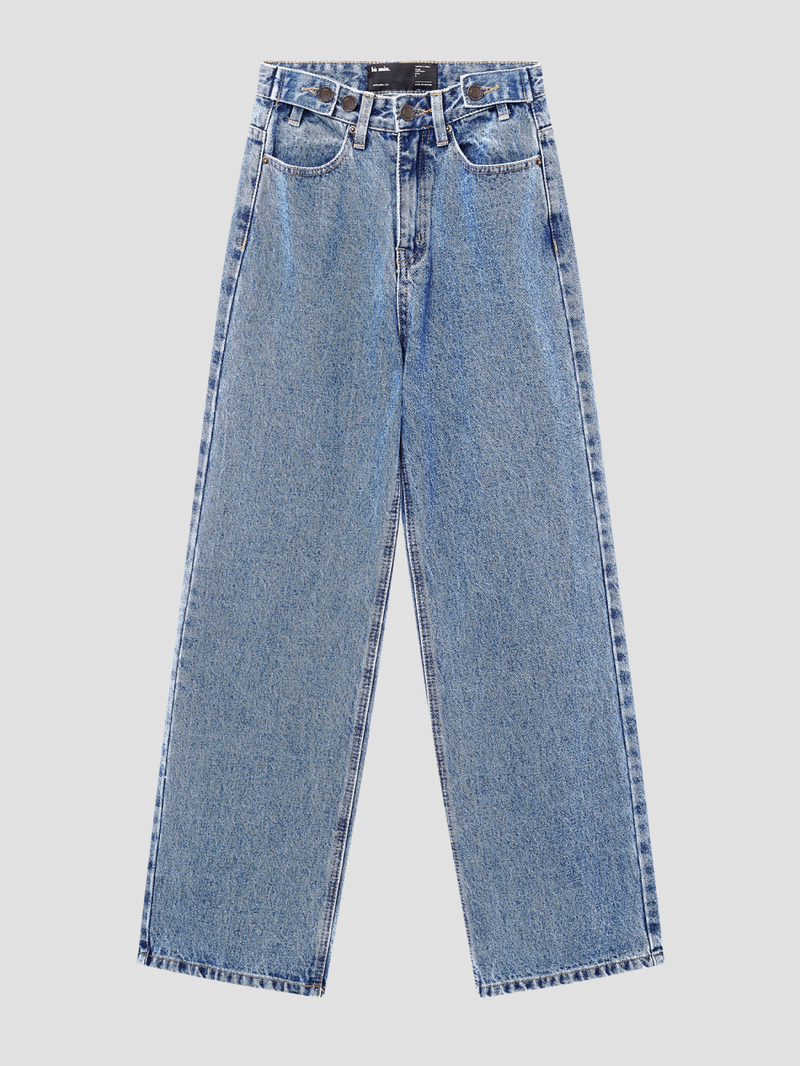 Straight Leg Button Jeans