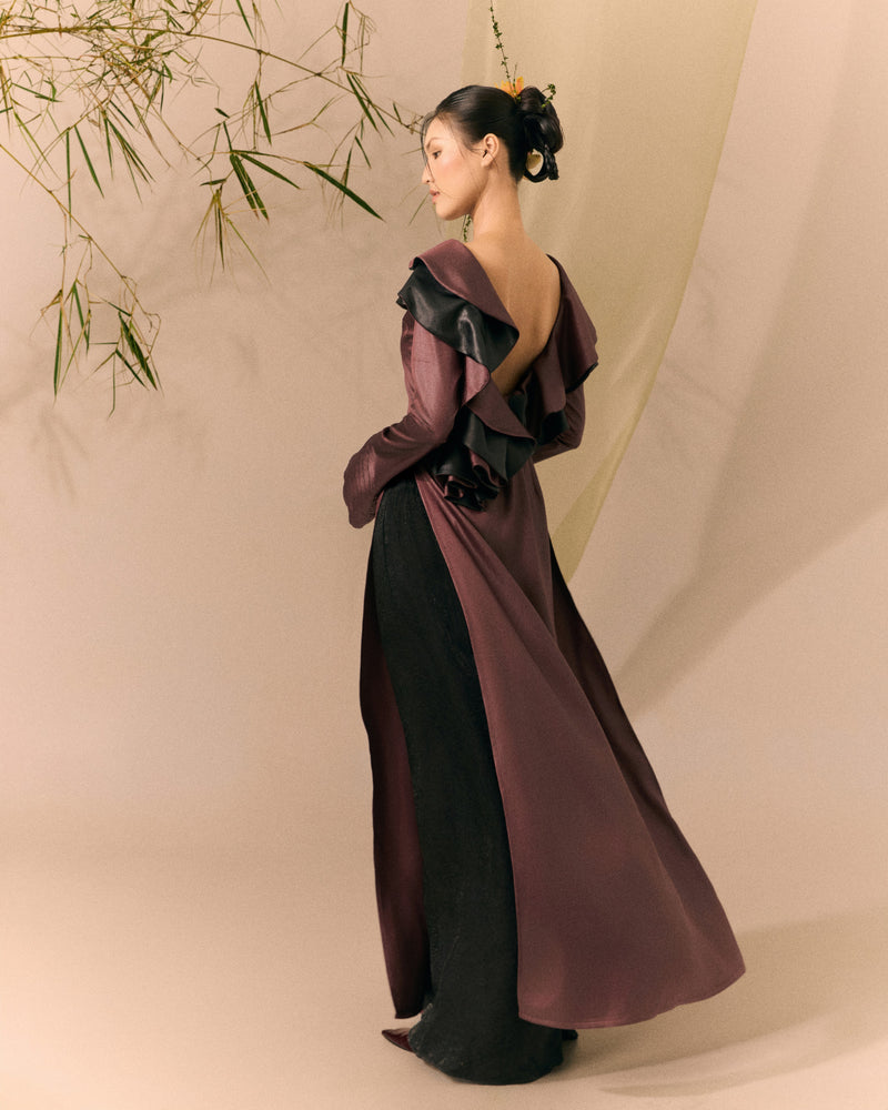 Deep Purple Black Ao dai Thieu Hoa