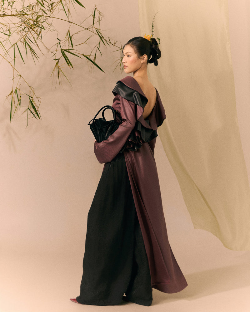 Deep Purple Black Ao dai Thieu Hoa
