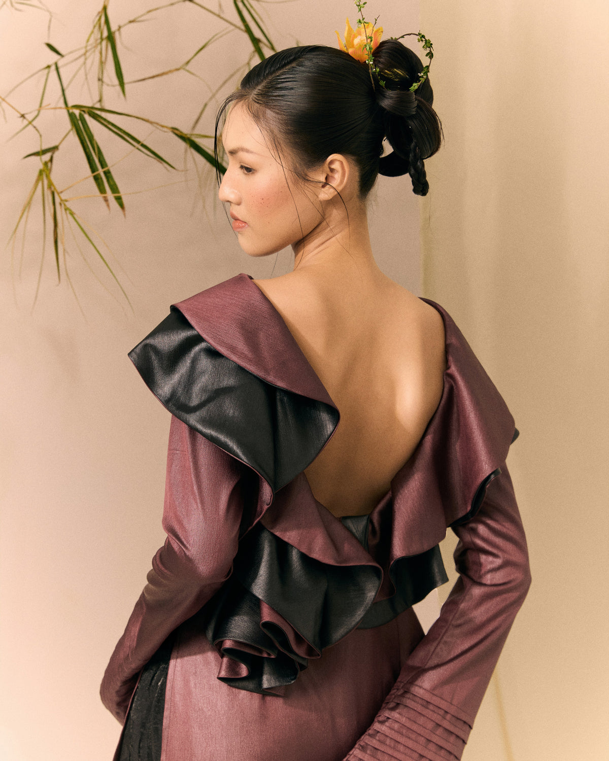 Deep Purple Black Ao dai Thieu Hoa
