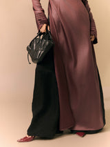 BLACK DRIED LOTUS LEAVES LEATHER BAG - PM