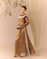 Brown Beige Ao dai Thieu Hoa