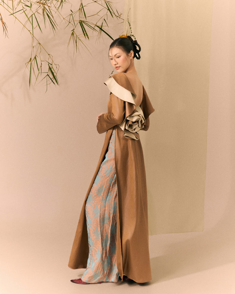 Brown Beige Ao dai Thieu Hoa