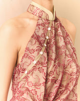 Bordeaux Chestnut Fresh Green Ao dai Thieu Quang