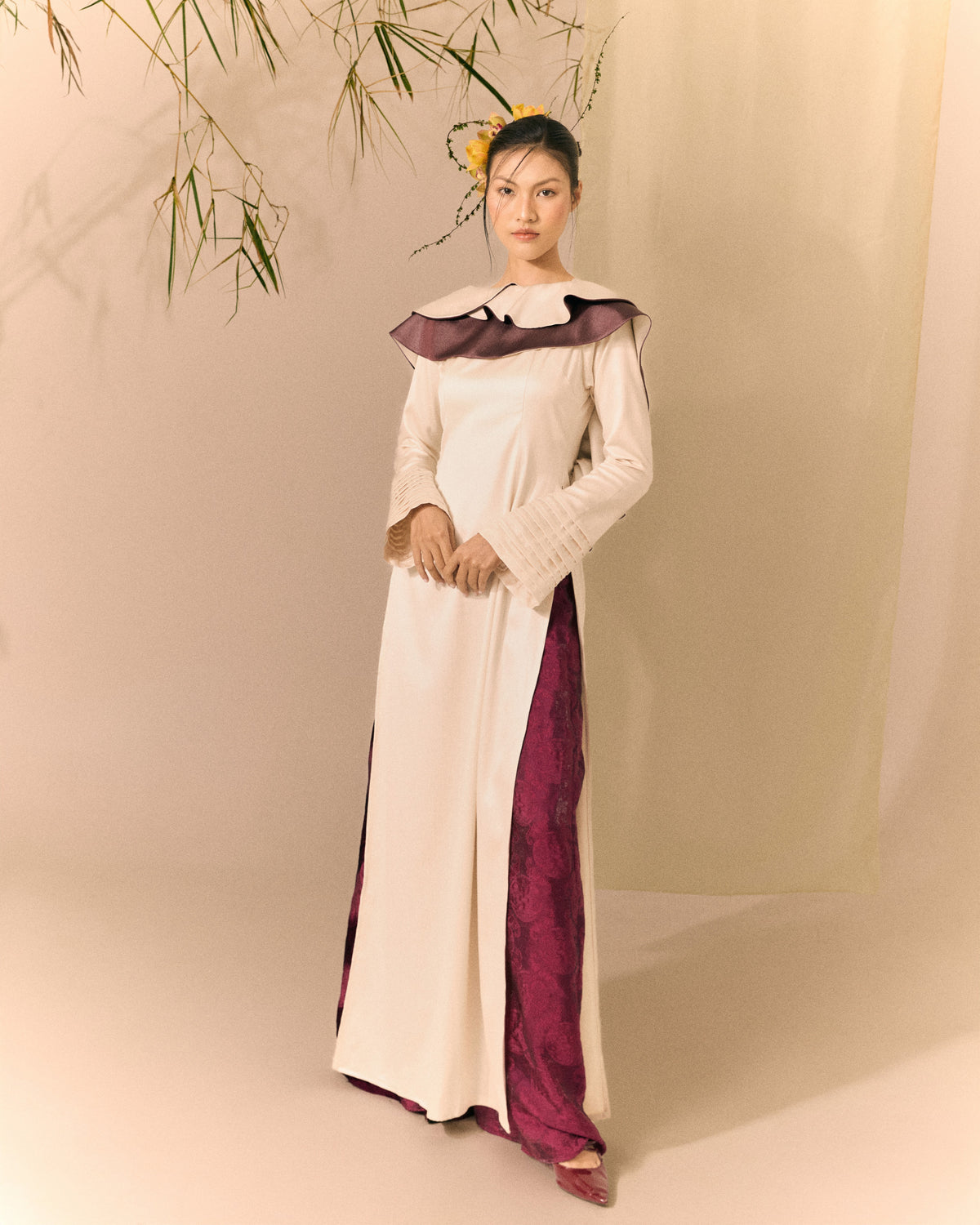 Magenta Pink Lam Thuy Silk Wide-leg Pants