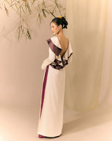 Cream Deep Purple Ao dai Thieu Hoa