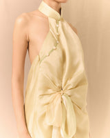 FRESH GREEN SUNLIT YELLOW CREAM WHITE AO DAI THIEU QUANG