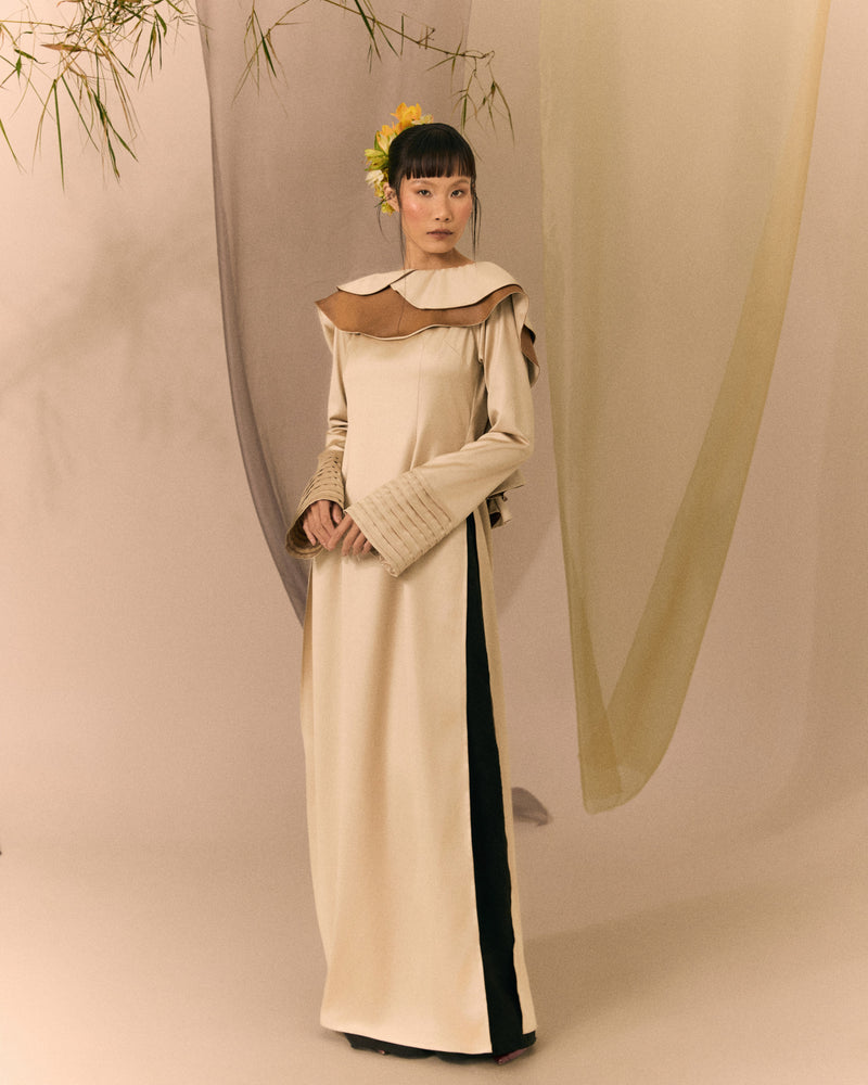 Jet Black Lam Thuy Silk Wide-leg Pants