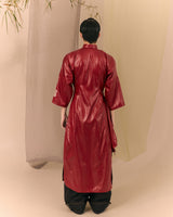 Red Ao dai Thuong Ho
