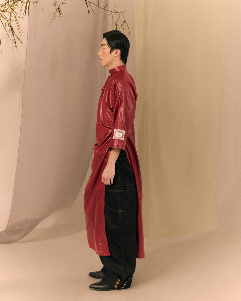 Red Ao dai Thuong Ho