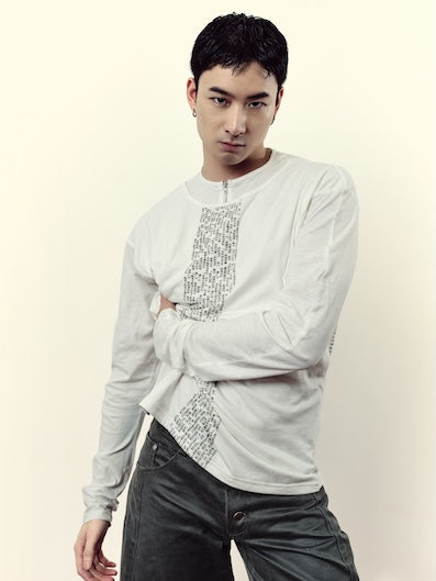 LYRICS DOUBLE-LAYER LONG SLEEVE TEE