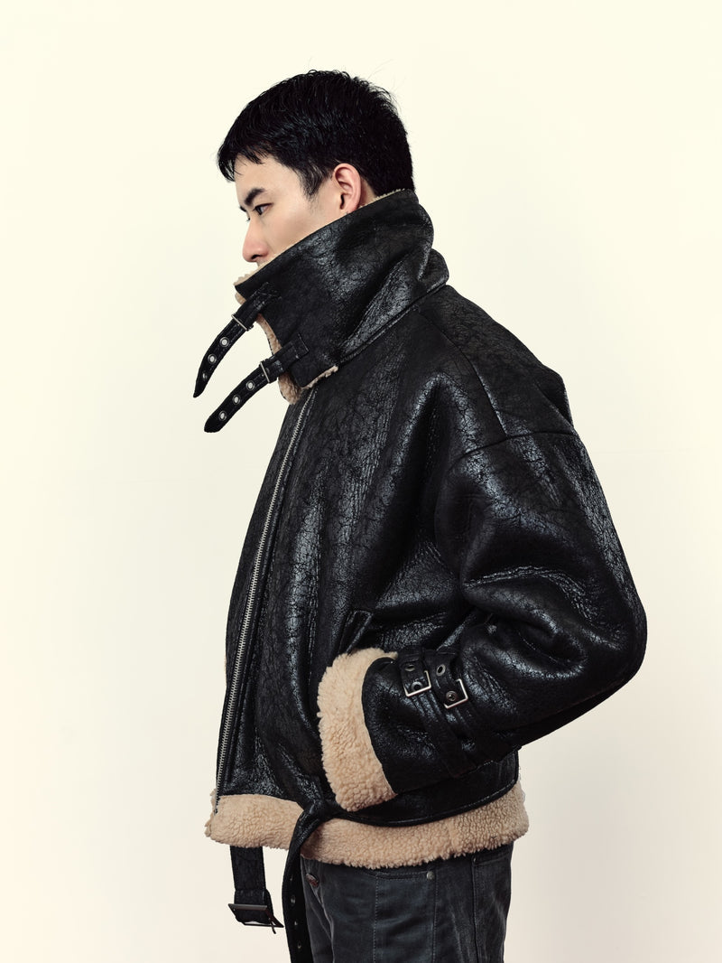 EDRAS - FAUX SHEARLING PILOT JACKET