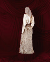 mưa-tơi-feathered-wrap-skirt an heritage astoud