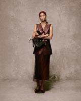 Deep Red Ch??ng D??ng Leather AN HERITAGE ASTOUDGilet 