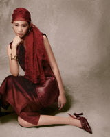 Deep Red Ch??ng D??ng Leather AN HERITAGE ASTOUDGilet 
