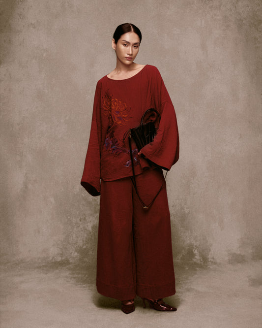 Nhiêu L?c Muslin Palazzo Wide-leg Pants AN HERITAGE ASTOUD