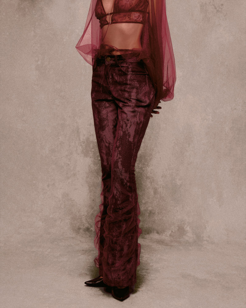 Ch? L?n Denim Flared Pants AN HERITAGE ASTOUD