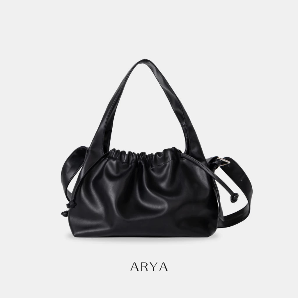 BLACK DRAWSTRING CROSSBODY