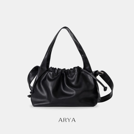 BLACK DRAWSTRING CROSSBODY